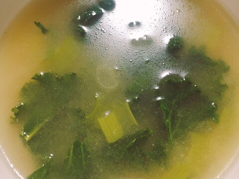 ケールとネギの中華スープ